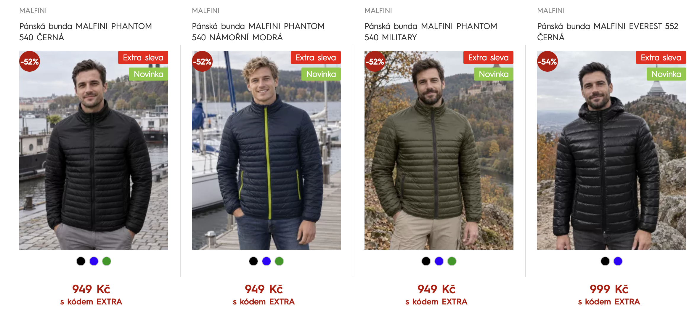 Pánské bundy MALFINI PHANTOM a EVEREST od 949 Kč s kódem EXTRA
