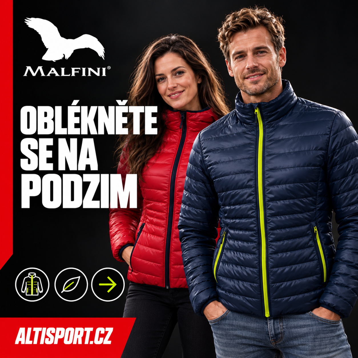 Dámský a pánský podzimní outfit s bundami MALFINI