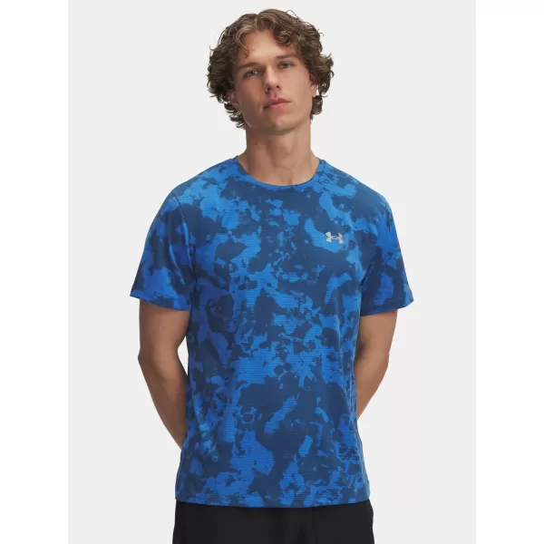  Pánské triko UNDER ARMOUR UA LAUNCH PRINTED SS modrá 