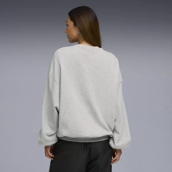  Dámská mikina PUMA X ROSÉ OVERSIZED CREW 63380310 FLAT LIGHT GRAY HEATHER 