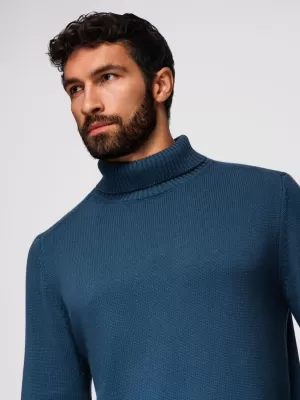Pánský svetr OMBRE OM-SWTN-0163 DARK BLUE