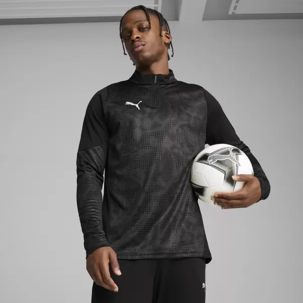  Pánská mikina PUMA TEAMCUP TRAINING 1/4 ZIP TOP 659164_03 PUMA BLACK/PUMA SILVER 
