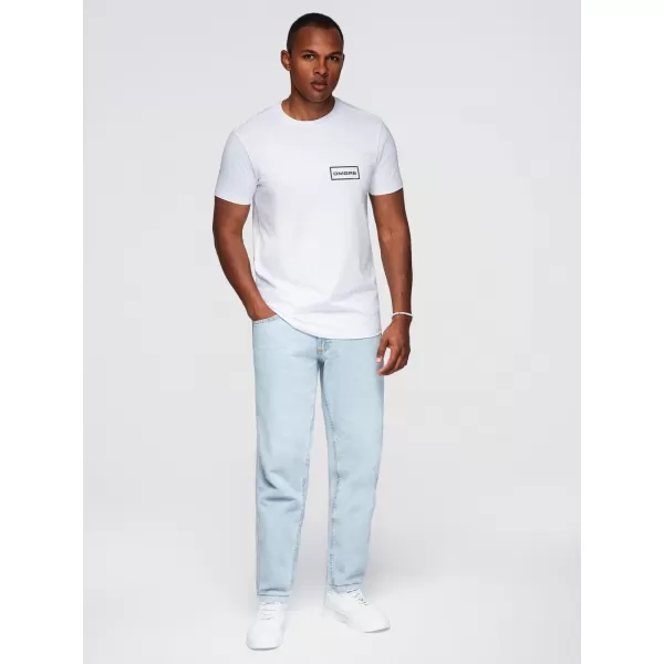  Pánské triko OMBRE OM-TSPT-0231 WHITE 