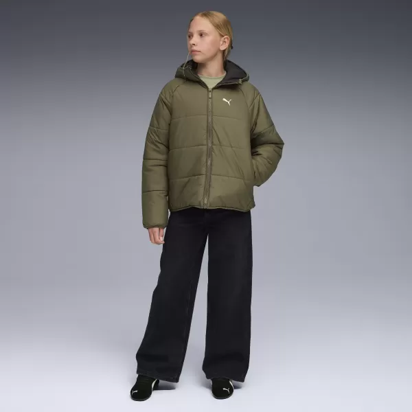  Dětské bunda PUMA REVERSIBLE PUFFER JACKET 68840781 LODEN GREEN 