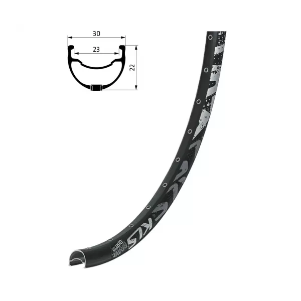  Ráfek KLS BRAVE DSC, 36H, 1 Nýt, AV, 26" black BLACK 