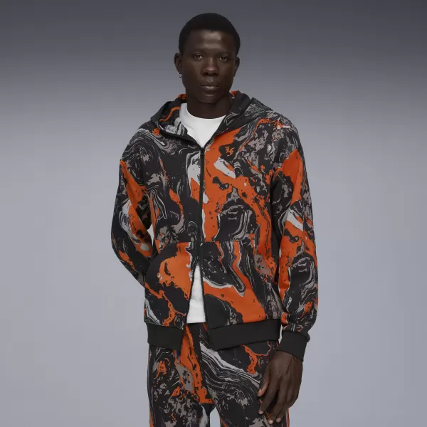  Pánská mikina PUMA LAFRANCE HEEM ERA FULL ZIP 63247101 ORANGE GLO/AOP 