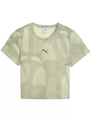 Dámské triko PUMA DARE TO AOP BABY TEE 63214582 LUX ARMY