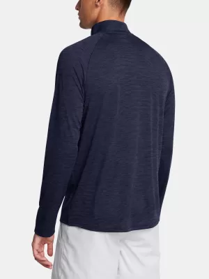 Pánské triko UNDER ARMOUR UA TECH TEXTURED 1/2 ZIP 1382797-410 MODRÁ