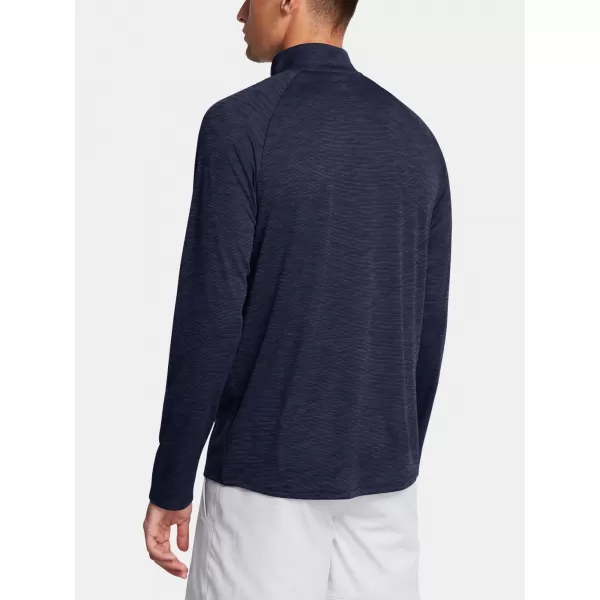  Pánské triko UNDER ARMOUR UA TECH TEXTURED 1/2 ZIP 1382797-410 MODRÁ 