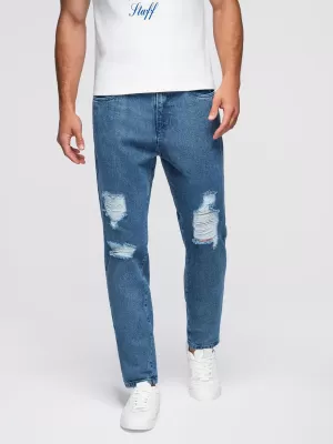 Pánské kalhoty OMBRE OM-PADP-0250 BLUE