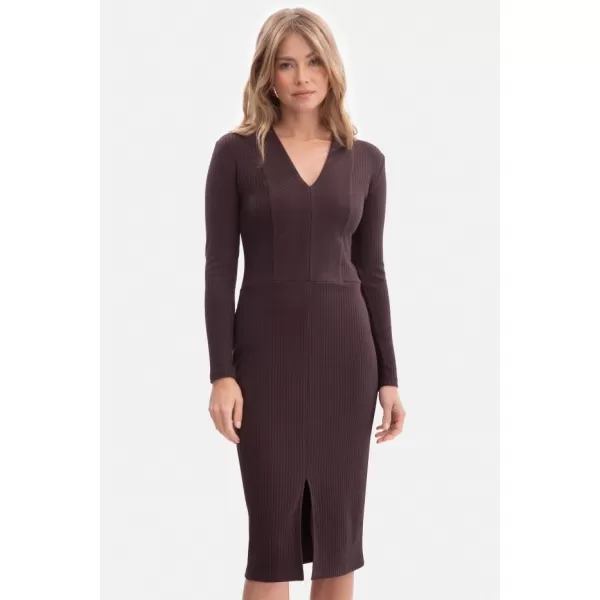  Dámské šaty BEWEAR B307 DARK CHOCOLATE 