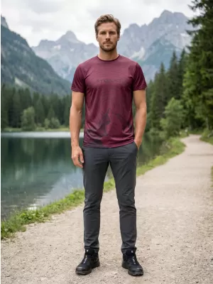 Pánské volnočasové triko premium ALTISPORT VOJ/ALM121TR06 WINE-RED