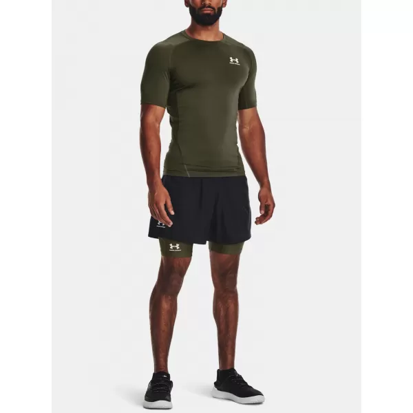  Pánské triko UNDER ARMOUR UA HG ARMOUR COMP SS 1361518-390 ZELENÁ 