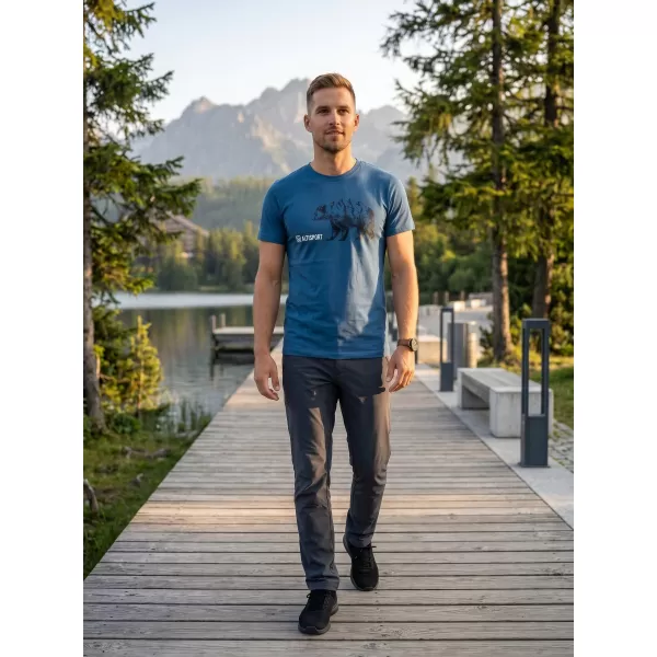  Pánské triko s krátkým rukávem ALTISPORT ALM193129 DENIM 