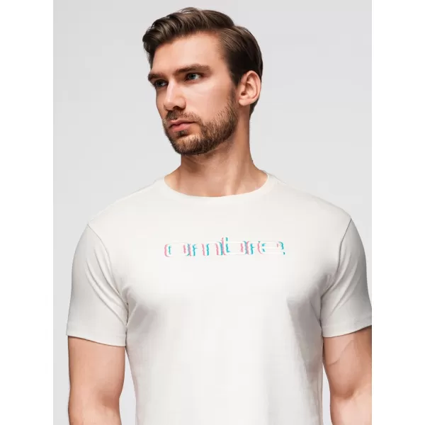  Pánské triko OMBRE OM-TSPT-0248 WHITE 