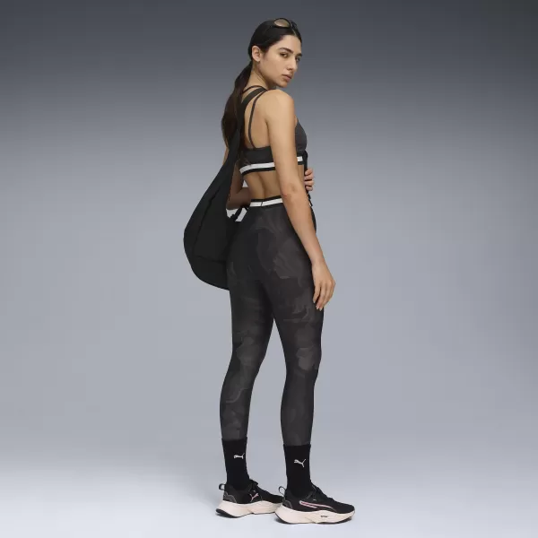  Dámské legíny PUMA W PUMA STRONG FLORAL RIBBON TIGHT - AOP HW 7/8 52775601 PUMA BLACK 
