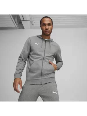 Pánská mikina PUMA TEAMGOAL CASUALS HOODED JACK 658595_33 MEDIUM GRAY HEATHER/WHITE
