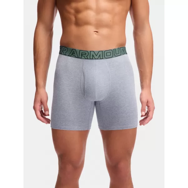  Pánské boxerky UNDER ARMOUR M PERF COTTON 6IN (3KS) 1383889-035 JASPER BLUE 