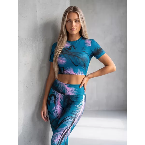  Dámský crop top premium ALTISPORT VOJ/ALW001TR07 PETROLEJOVÁ/SVĚTLE RŮŽOVÁ PETROLEJOVÁ/SVĚTLE RŮŽOVÁ 