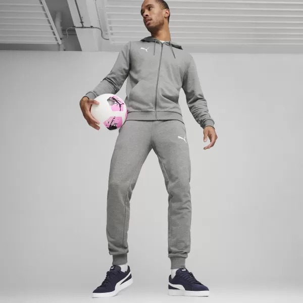  Pánská mikina PUMA TEAMGOAL CASUALS HOODED JACK 658595_33 MEDIUM GRAY HEATHER/WHITE 