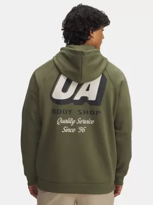 Pánská mikina UNDER ARMOUR UA RIVAL FLEECE HBR LOGO HD 6003955-390 ZELENÁ