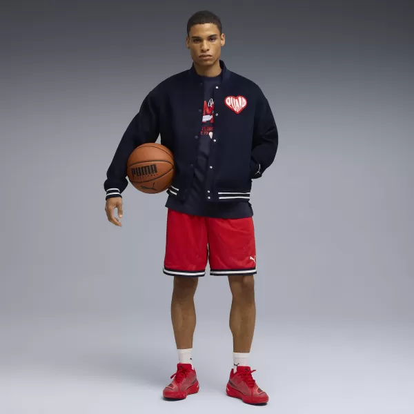  Pánské kraťasy PUMA HOOPERHOTLINE AOP 7" SHORTS 63283701 FOR ALL TIME RED/AOP 