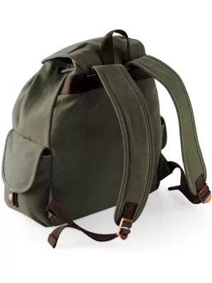 Plátěný vintage batoh Quadra | QD 612 VINTAGE MILITARY GREEN