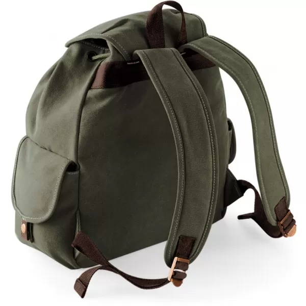  Plátěný vintage batoh Quadra | QD 612 VINTAGE MILITARY GREEN 