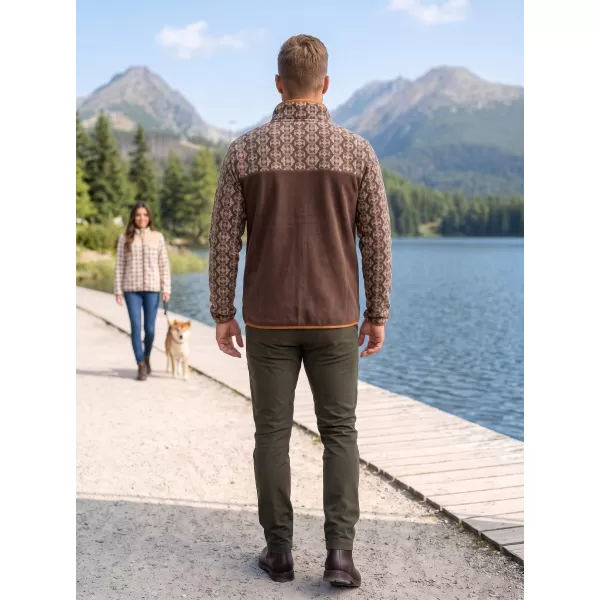  Pánská fleece mikina ALTISPORT GAMEL HNĚDÁ 