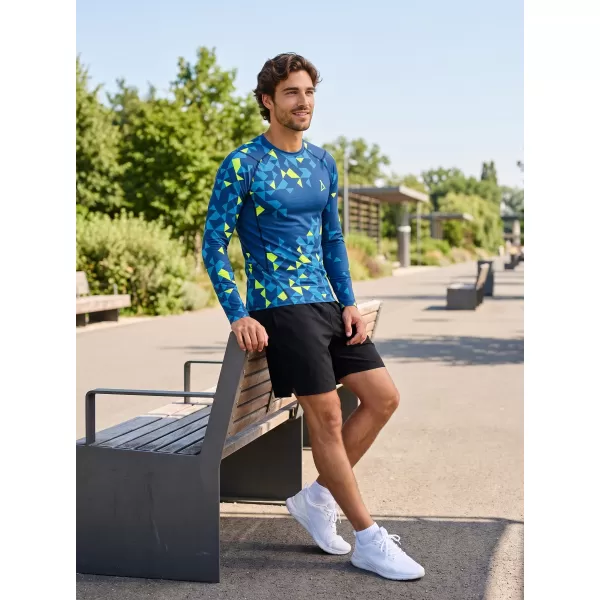  Pánské funkční kompresní triko premium ALTISPORT VOJ/ALM108TR03 NAVY-NEON ŽLUTÁ 