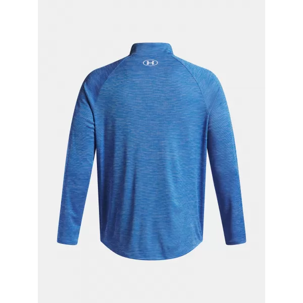  Pánské triko UNDER ARMOUR UA TECH TEXTURED 1/2 ZIP 1382797-402 MODRÁ 