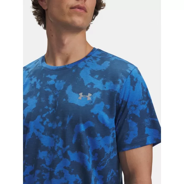  Pánské triko UNDER ARMOUR UA LAUNCH PRINTED SS modrá 