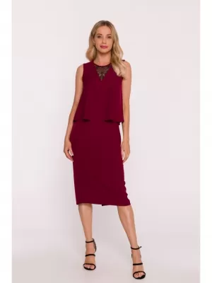 Dámské šaty STYLOVE S422 MAROON
