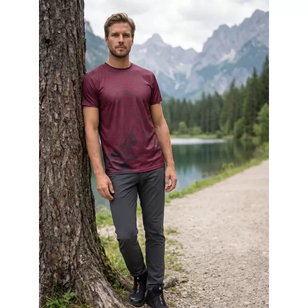  Pánské volnočasové triko premium ALTISPORT VOJ/ALM121TR06 WINE-RED 