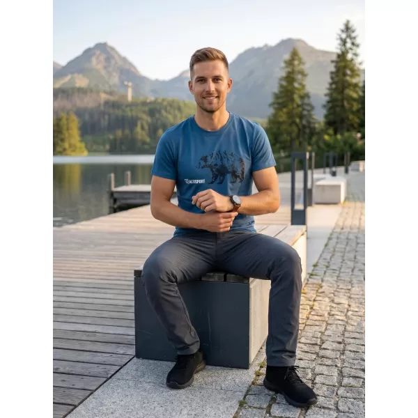  Pánské triko s krátkým rukávem ALTISPORT ALM193129 DENIM 