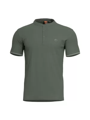 Pánské triko PENTAGON LEVANTES HENLEY T-SHIRT STRIPES K09025 CAMO GREEN