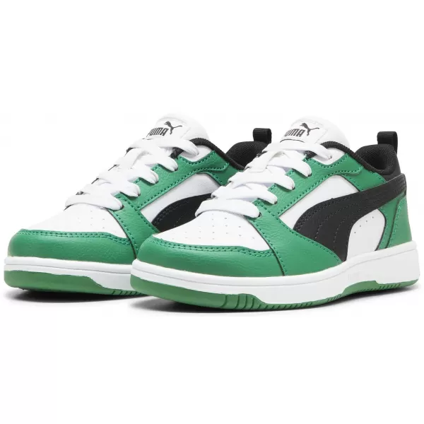  Dětské boty PUMA REBOUND V6 LO PS 39383405 PUMA WHITE/PUMA BLACK/GREEN 