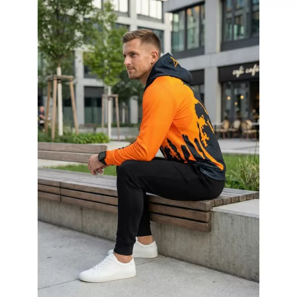  Pánská funkční mikina premium ALTISPORT VOJ/ALM112MI01 ČERNÁ-FLUO ORANGE 