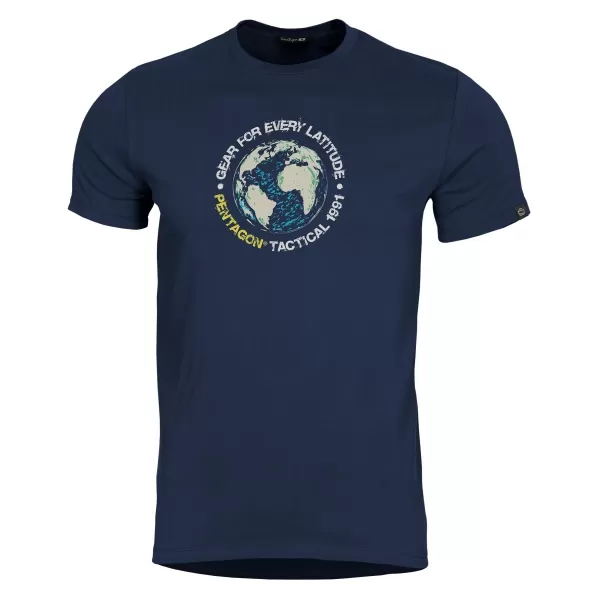  Triko PENTAGON GLOBE T-SHIRT K09055 MIDNIGHT BLUE 