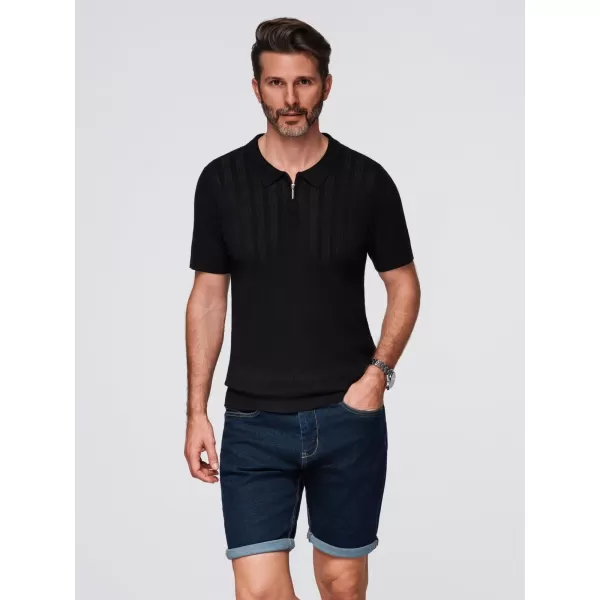 Pánské polo triko OMBRE OM-POSS-0158 BLACK 
