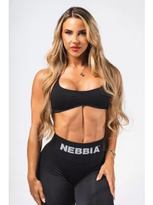 NEBBIA Bezešvá lift-up sportovní podprsenka FLOW SEAMLESS 495 BLACK