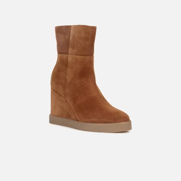  Dámské kotníkové boty GEOX ELIDEA WEDGE HNĚDÁ 