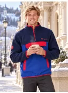 Pánská fleece mikina ALTISPORT GARM MODRÁ/ČERVENÁ