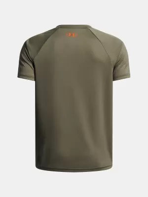 Chlapecké triko UNDER ARMOUR UA TECH SPLIT WORDMARK SS 1383010-390 KHAKI