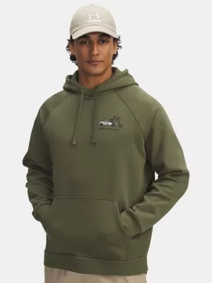 Pánská mikina UNDER ARMOUR UA RIVAL FLEECE HBR LOGO HD 6003955-390 ZELENÁ
