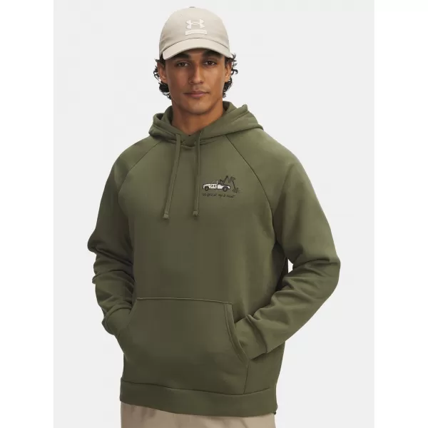  Pánská mikina UNDER ARMOUR UA RIVAL FLEECE HBR LOGO HD 6003955-390 ZELENÁ 