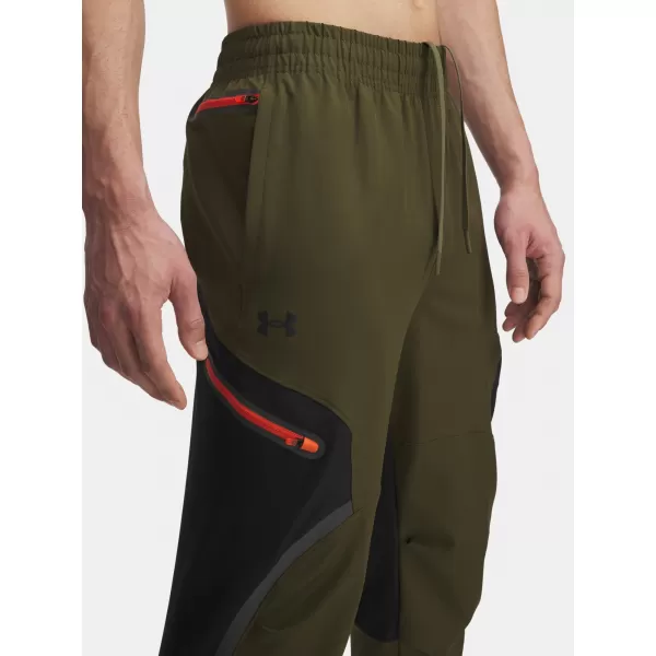  Pánské sportovní kalhoty UNDER ARMOUR UA UNSTOPPABLE CARGO PANT 1390256-308 ZELENÁ 