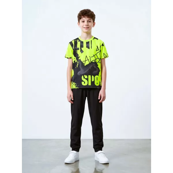  Dětské funkční triko premium ALTISPORT VOJ/ALK076TR01 ČERNÁ/FLUO ŽLUTÁ 