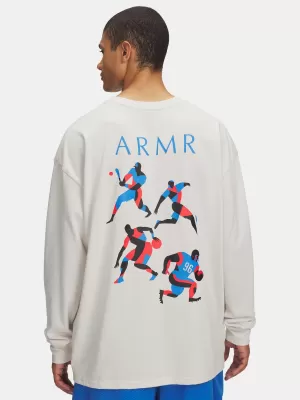 Pánské triko UNDER ARMOUR UA HWT MODERN SPORT OS LS 6004885-110 BÍLÁ