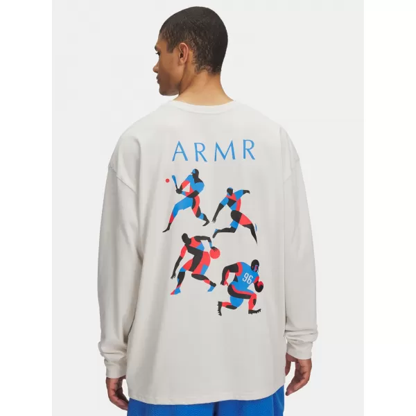  Pánské triko UNDER ARMOUR UA HWT MODERN SPORT OS LS 6004885-110 BÍLÁ 